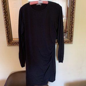 Synergy Organic Cotton Black Dress/Tunic with Ruching L